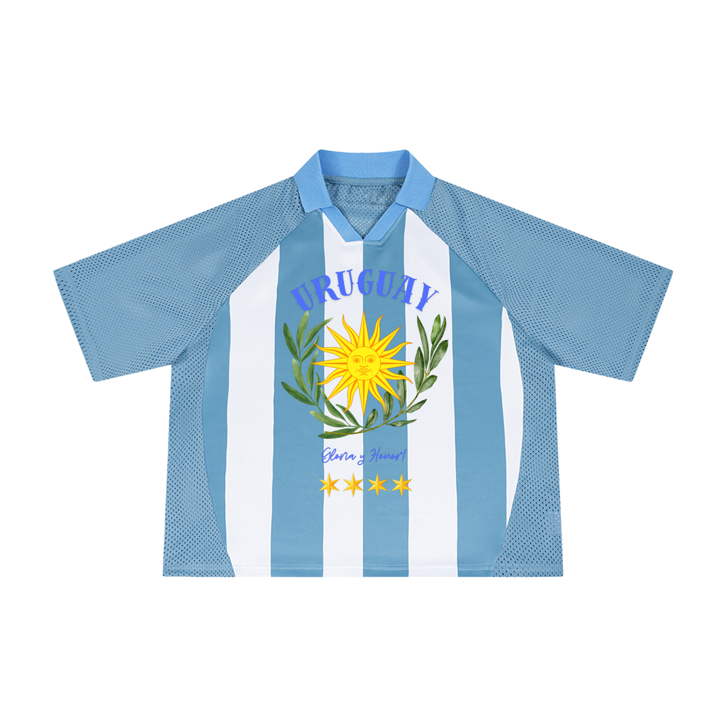 Unisex Striped Mesh Boxy Soccer Jersey