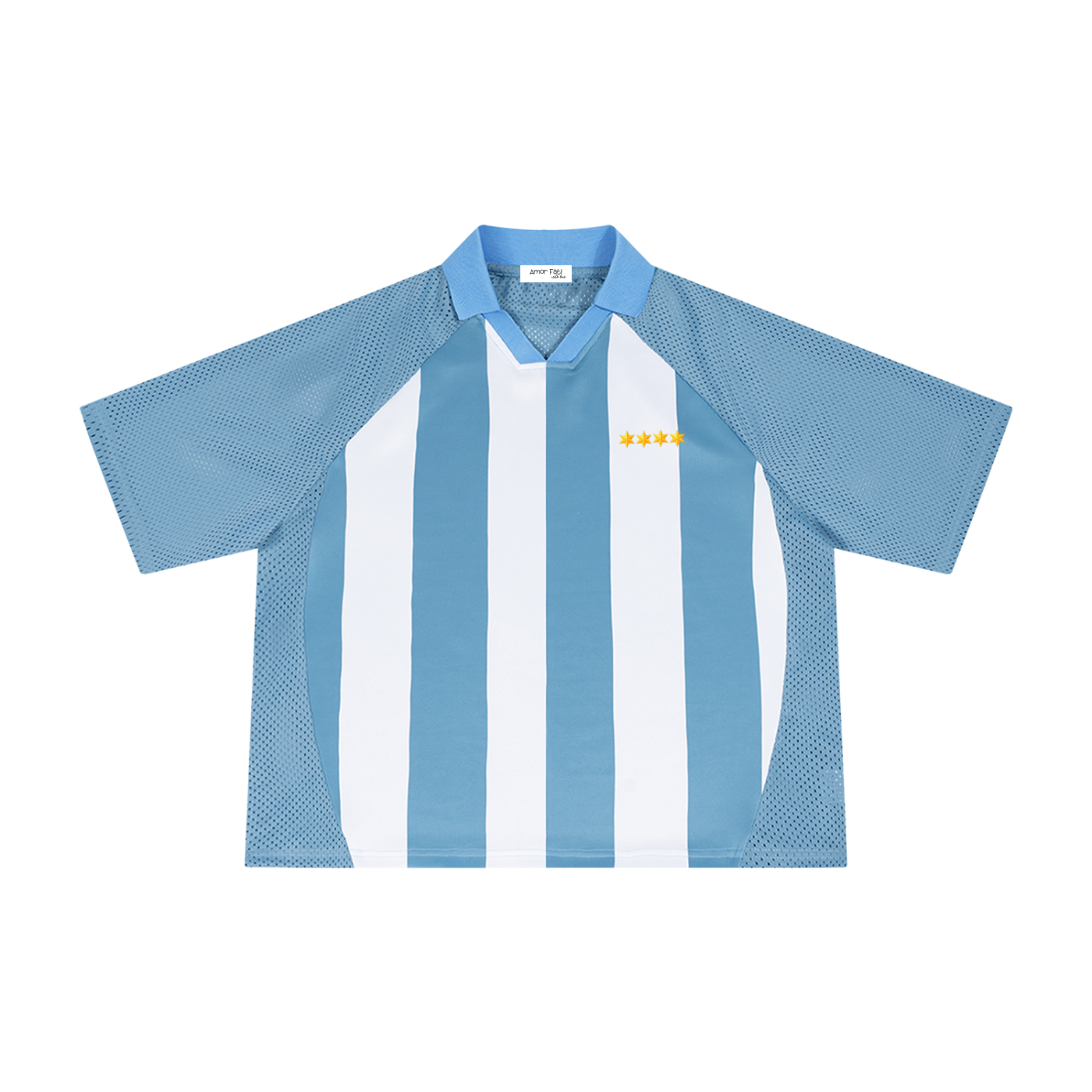 Unisex Striped Mesh Boxy Soccer Jersey