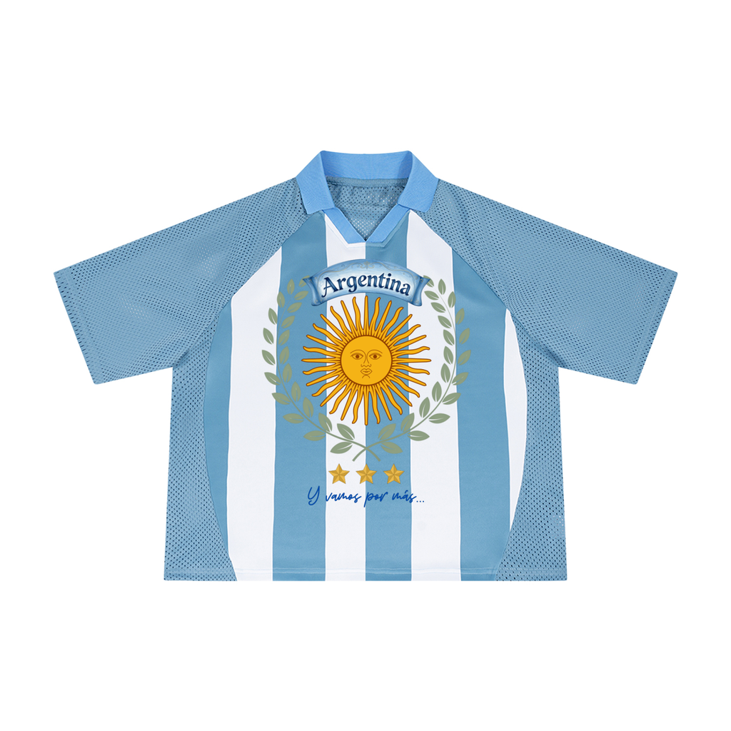Unisex Striped Mesh Boxy Soccer Jersey