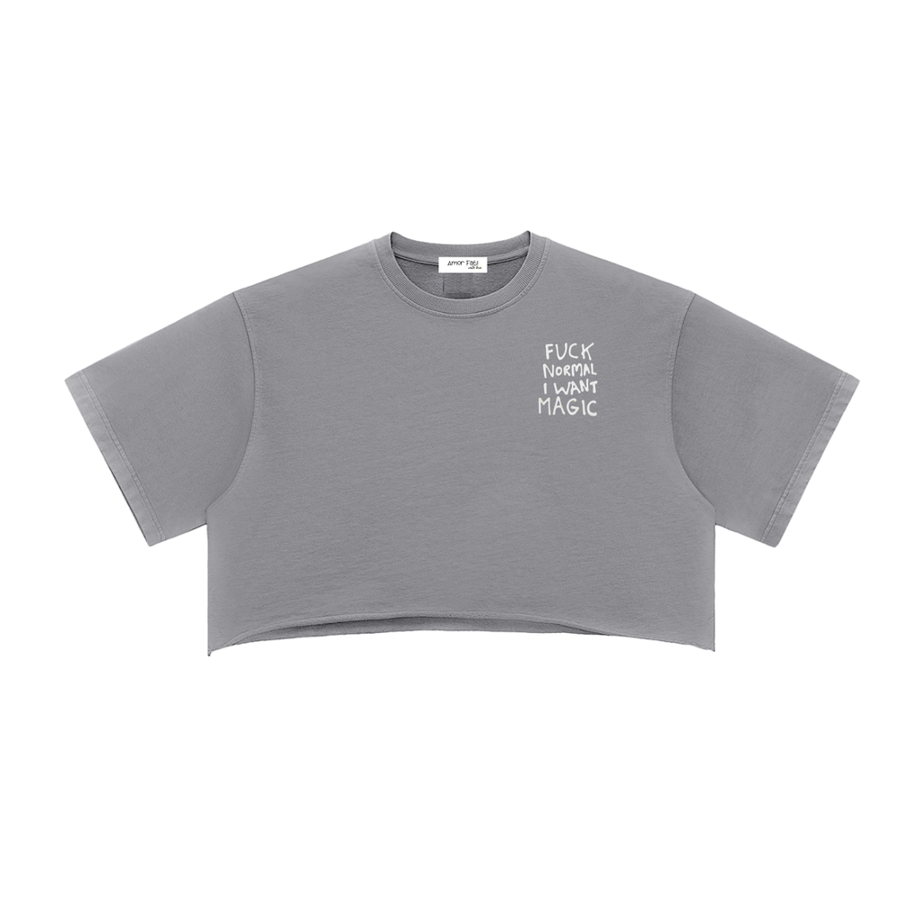 Snow Washed Raw Edge Crop Top