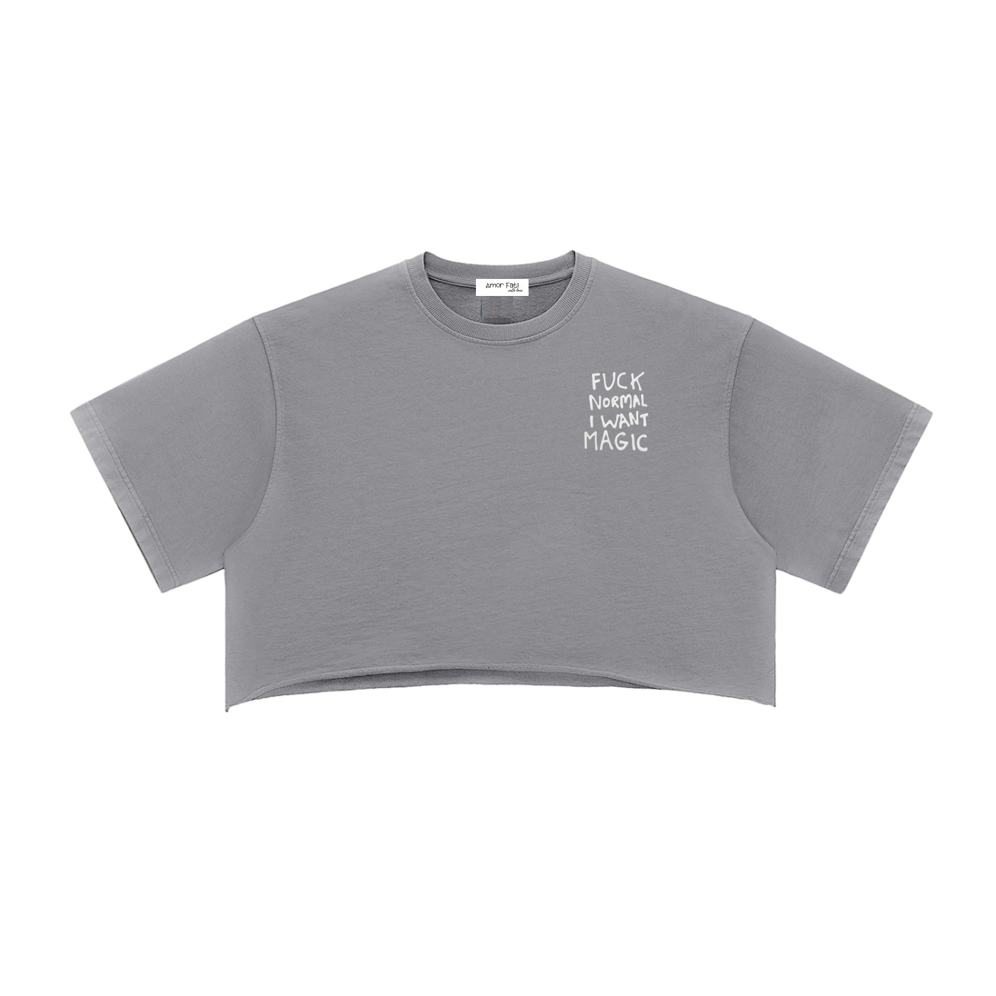 Snow Washed Raw Edge Crop Top