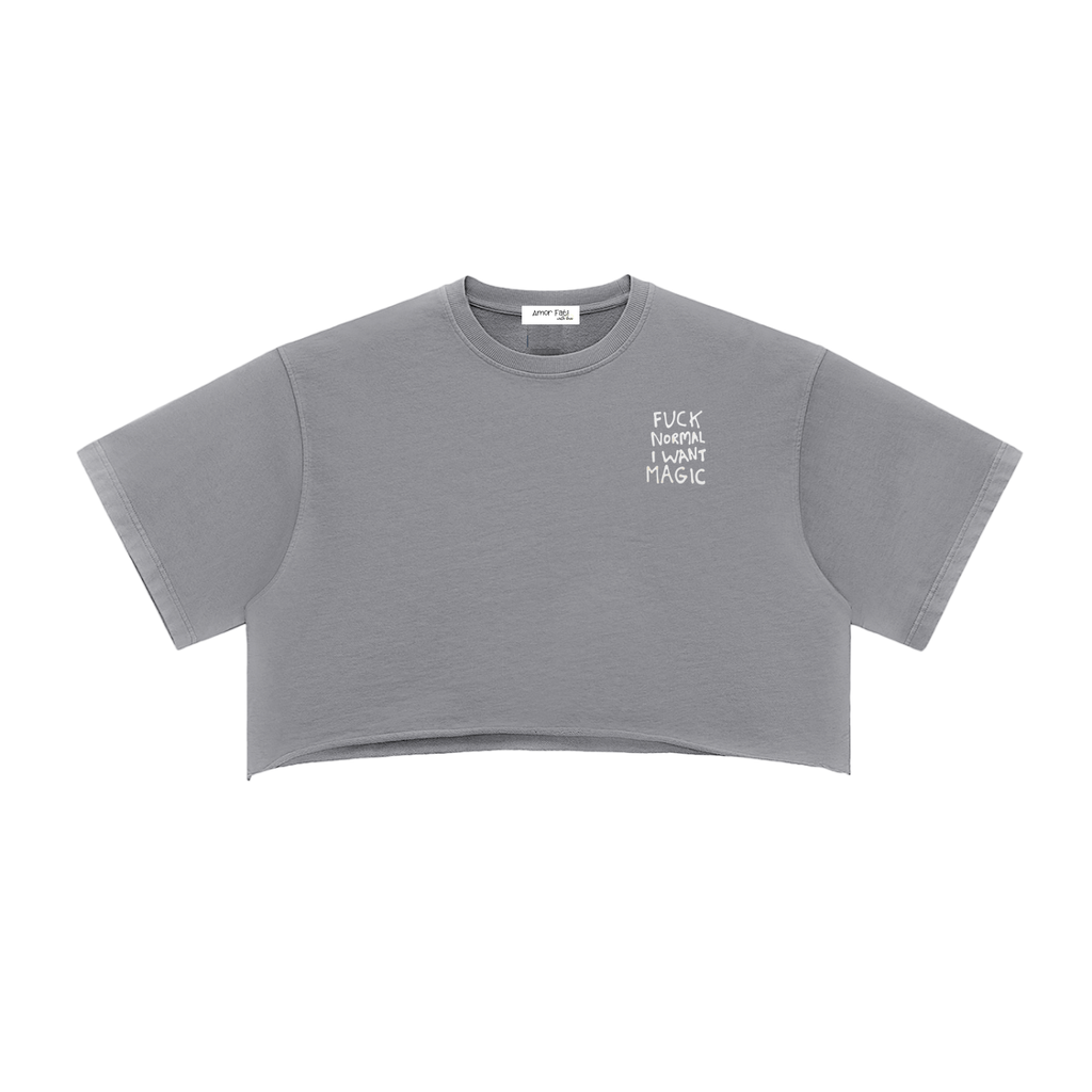 Snow Washed Raw Edge Crop Top