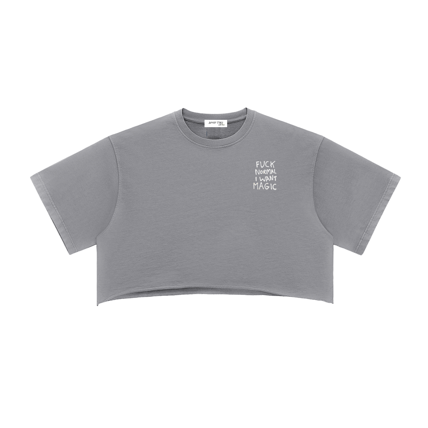 Snow Washed Raw Edge Crop Top